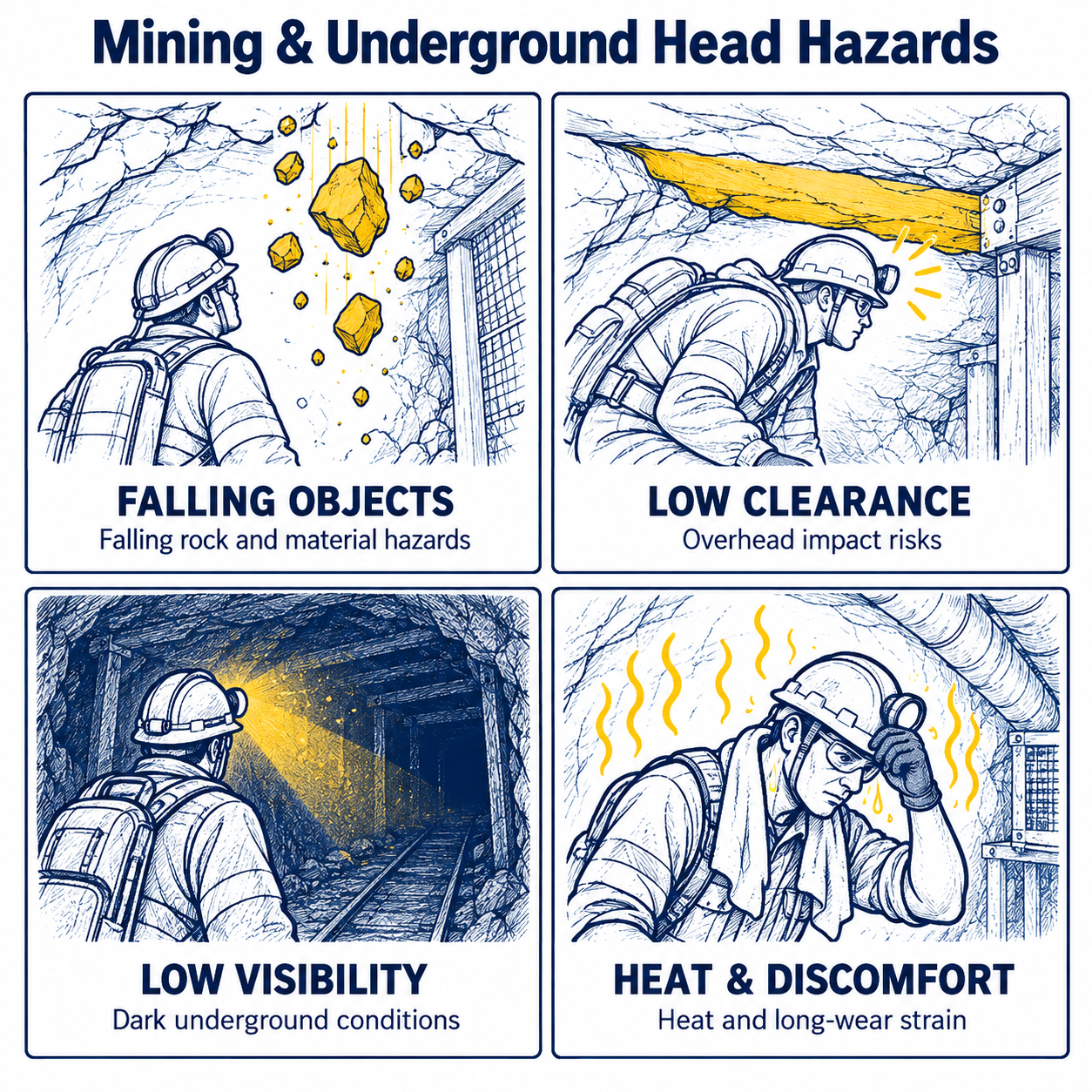 Mining & Underground Head Hazards Pericoli minerari e sotterranei