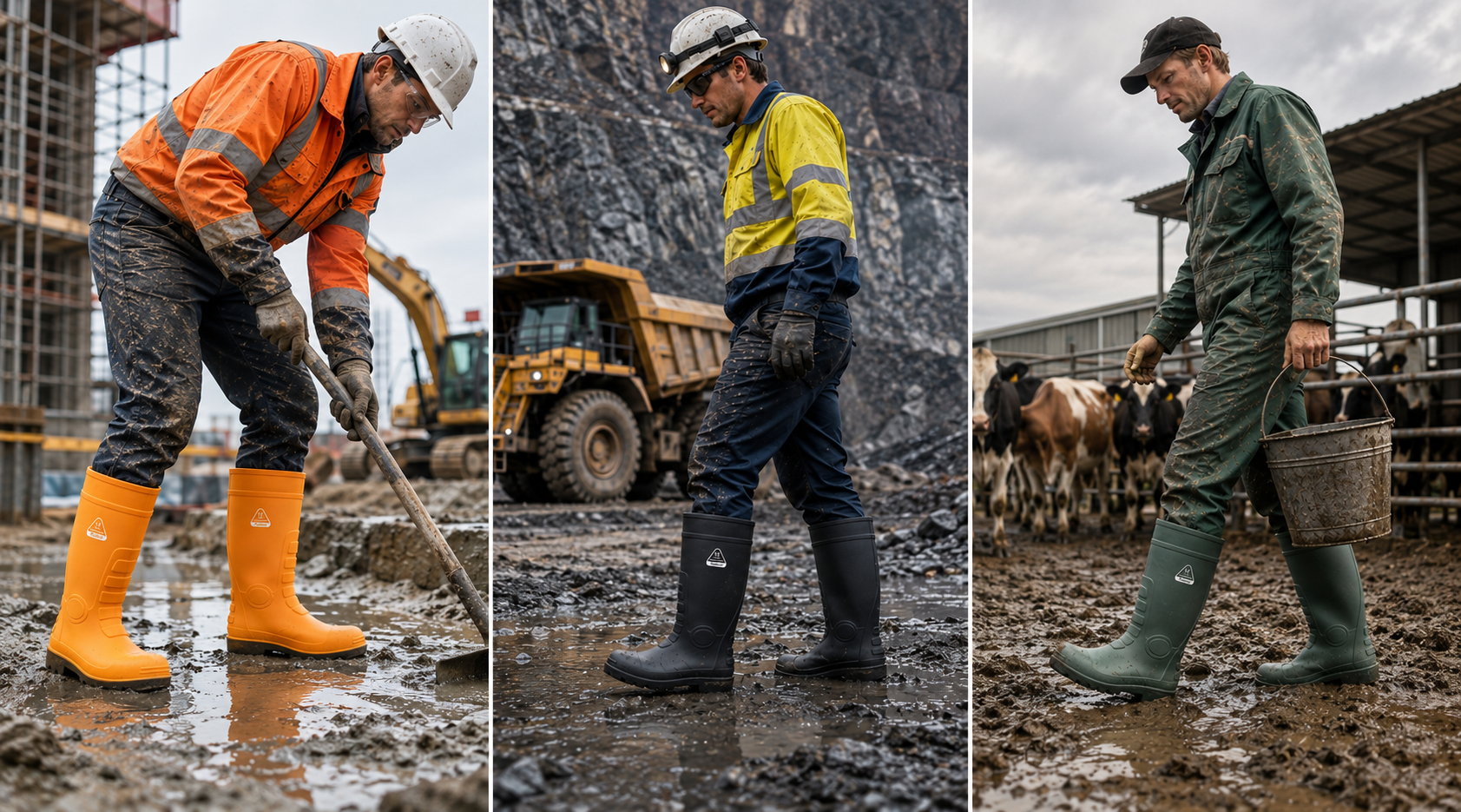 Safety Wellington Boots for Industrial Work Stivali Wellington di sicurezza per lavori industriali