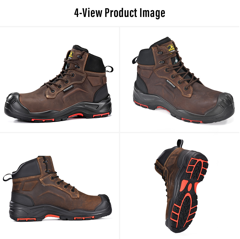 M-8552 CSA Metal-Free Safety Boots Multi-View M-8552 Stivali da lavoro impermeabili con punta in composito certificati CSA Multi-vista