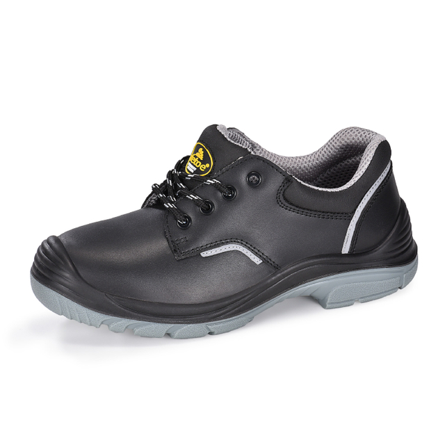 Scarpe da lavoro S3 in pelle liscia con puntale in acciaio e piastra intersuola in acciaio L-7163 Liscia