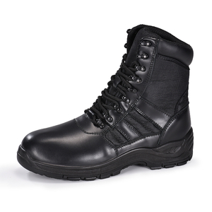Stivali da combattimento in pelle nera da pattuglia militare/esercito per esterni o sicurezza H-9551