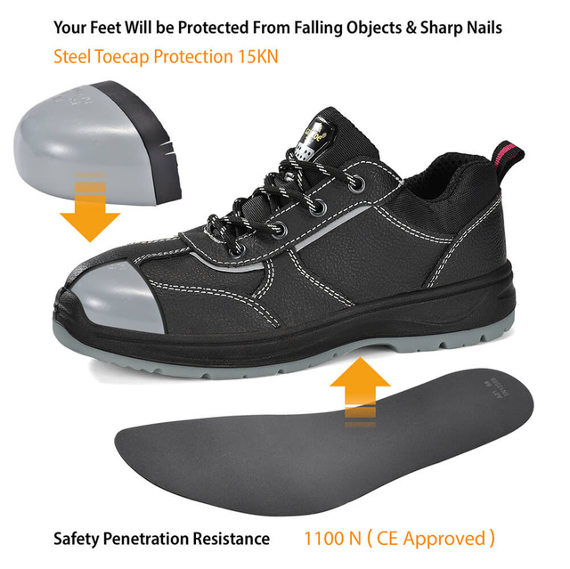 Scarpe antinfortunistiche da lavoro con punta in acciaio antiscivolo da donna per donna | L-7508W GraceGuard 