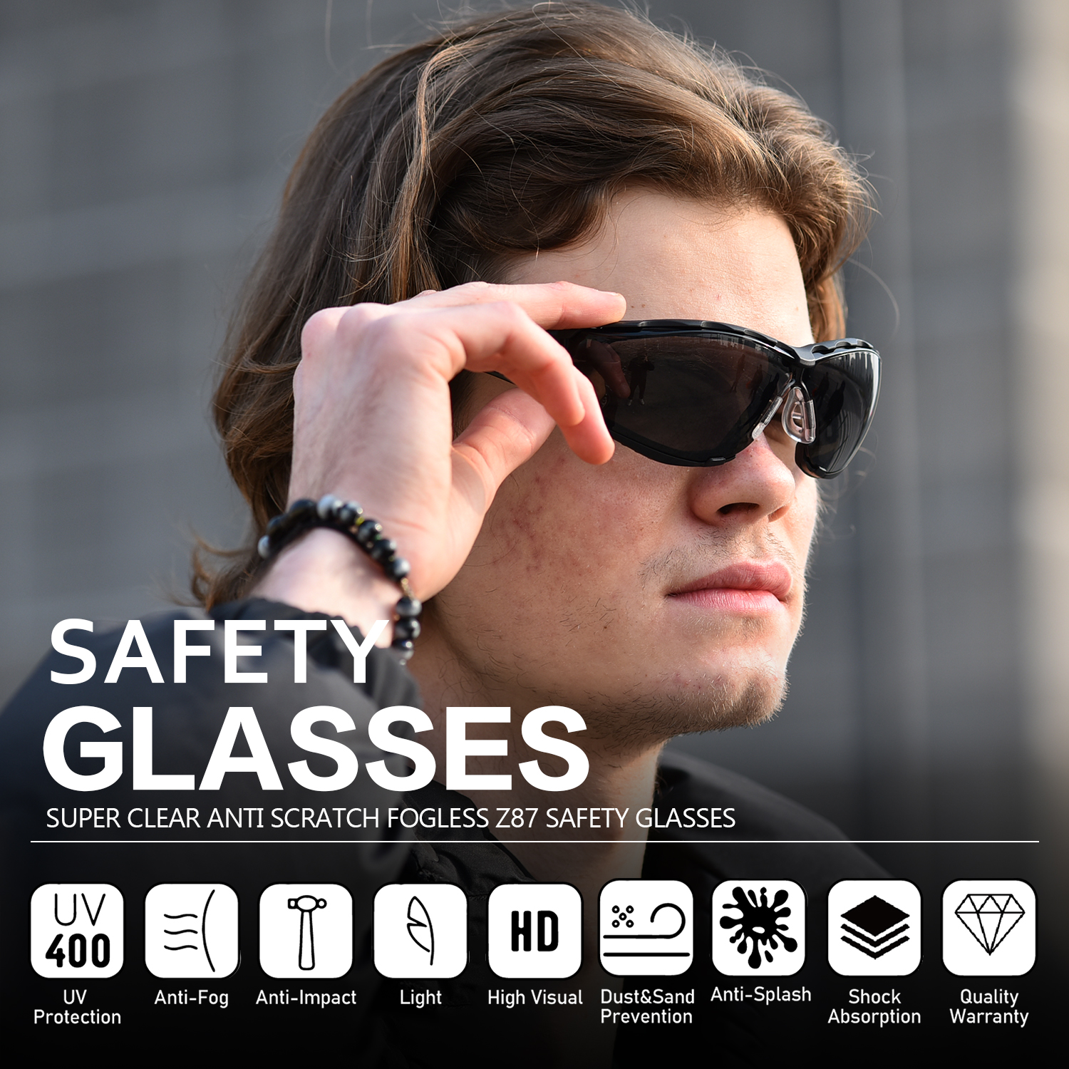 Occhiali di sicurezza protettivi pronti per donne SG037 Black