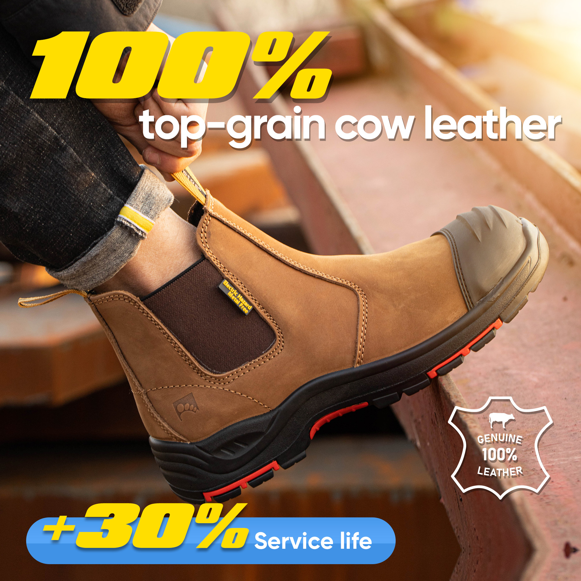 Stivali di sicurezza sul lavoro con isolamento elettrico antiscivolo approvati ASTM M-8025NB InstaGuard Chelsea