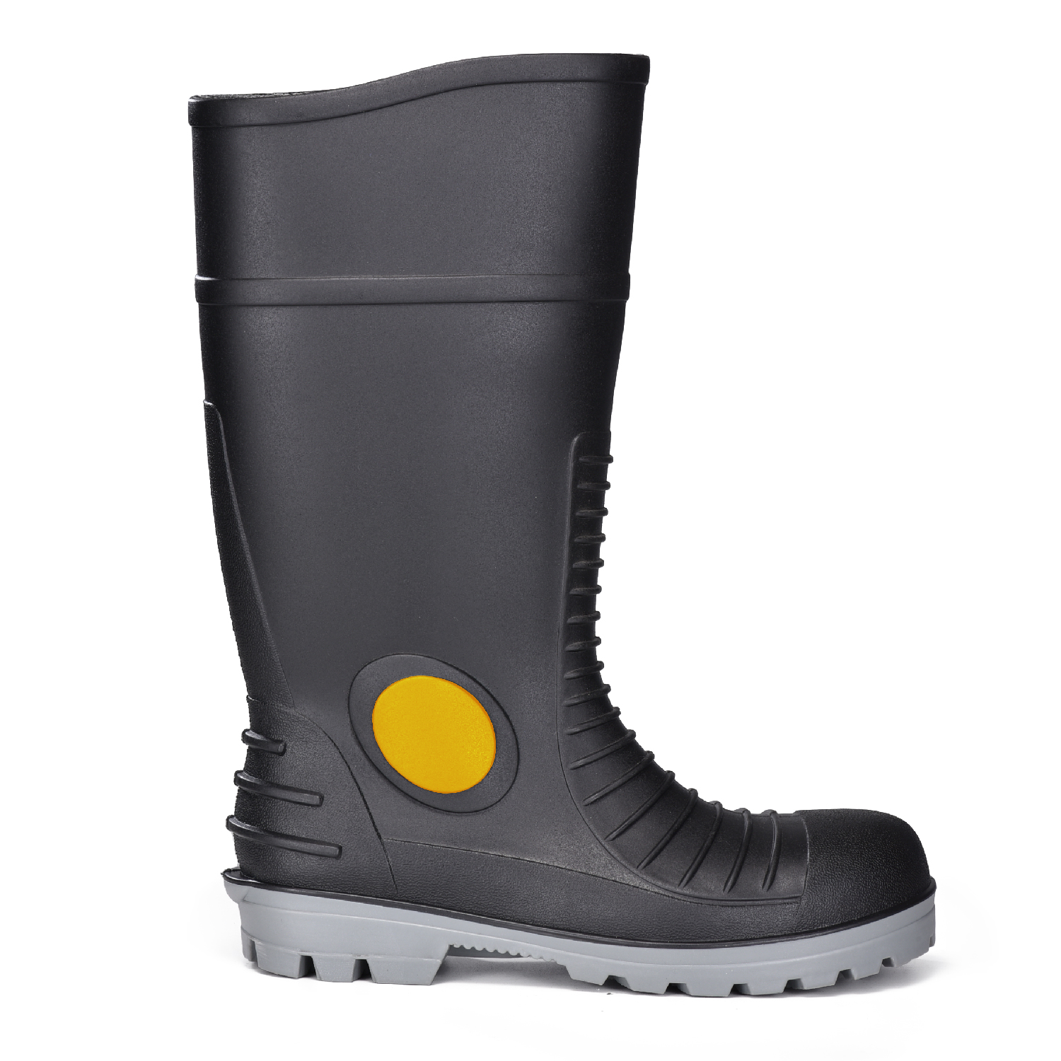 Stivali da pioggia di sicurezza impermeabili in PVC con punta in acciaio e piastra in acciaio W-6055