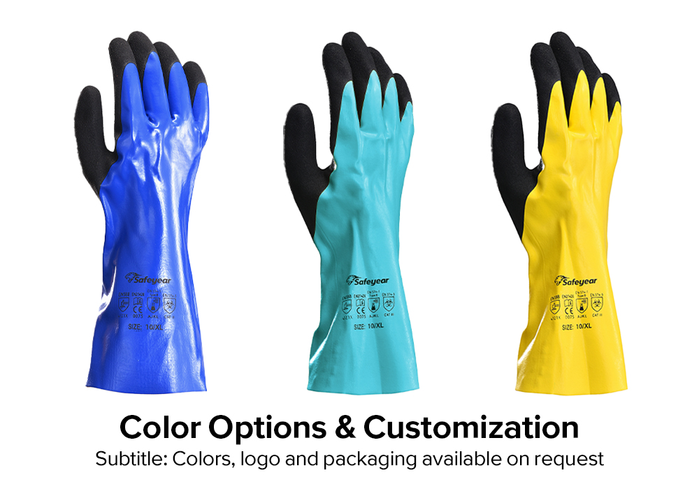 Guanti da lavoro resistenti agli agenti chimici e all'olio NSL1868