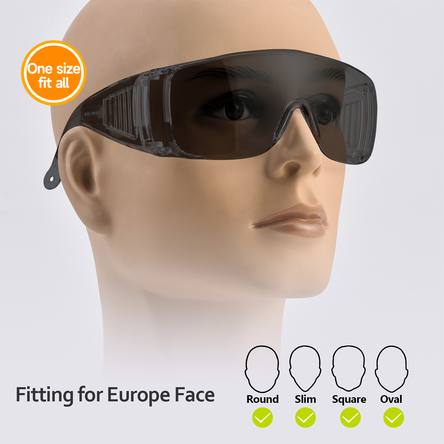 Occhiali di sicurezza OTG che si adattano agli occhiali da vista | ANSI Z87.1 e EN166 SG035