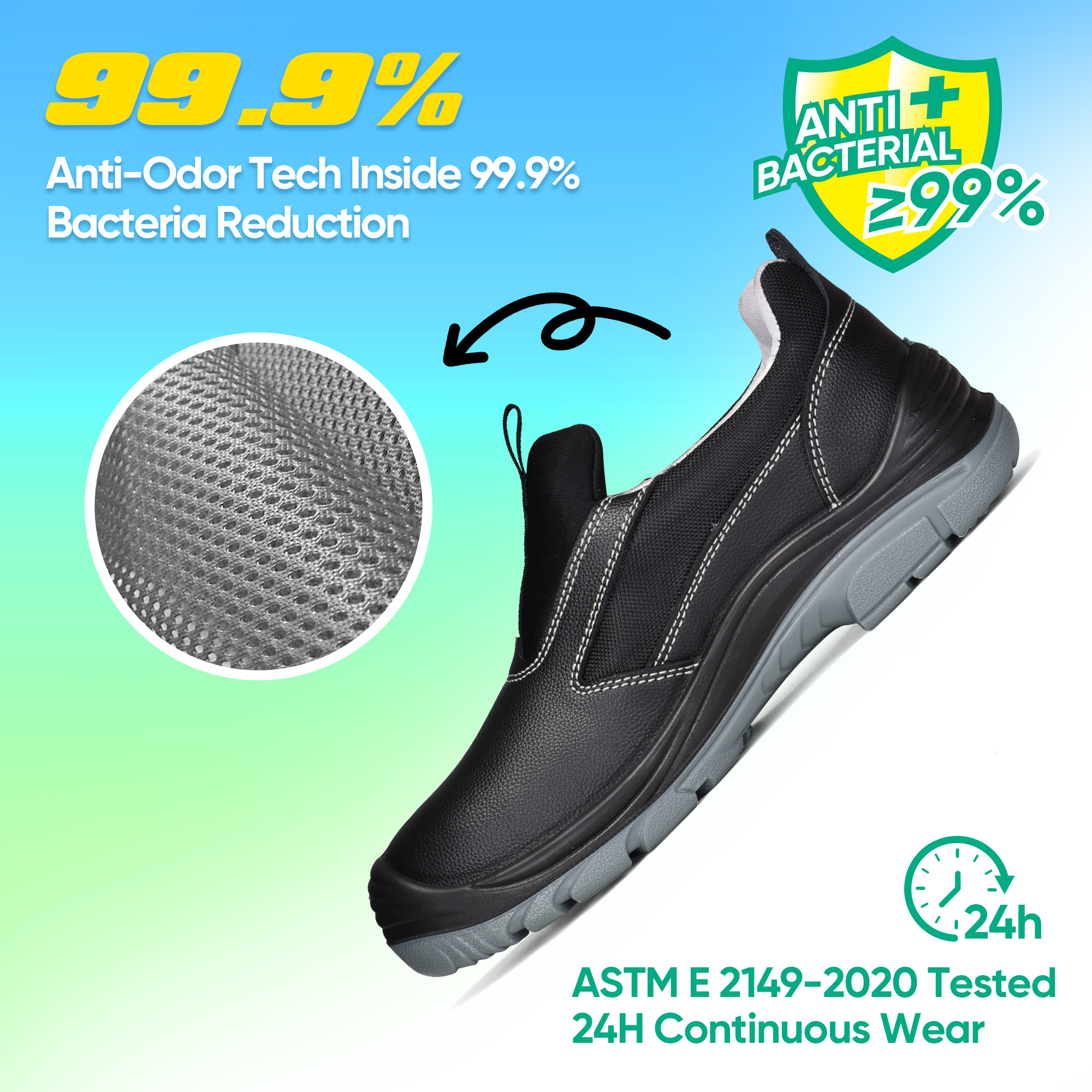 Scarpe di sicurezza per tappo di punta in acciaio a basso taglio super laceoless L-7525