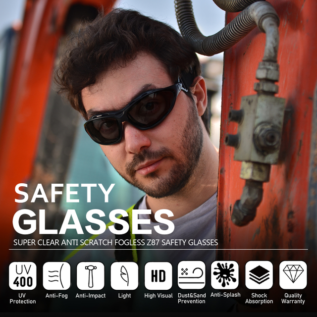 Occhiali da sole di sicurezza delle lenti nere SG002 NERO