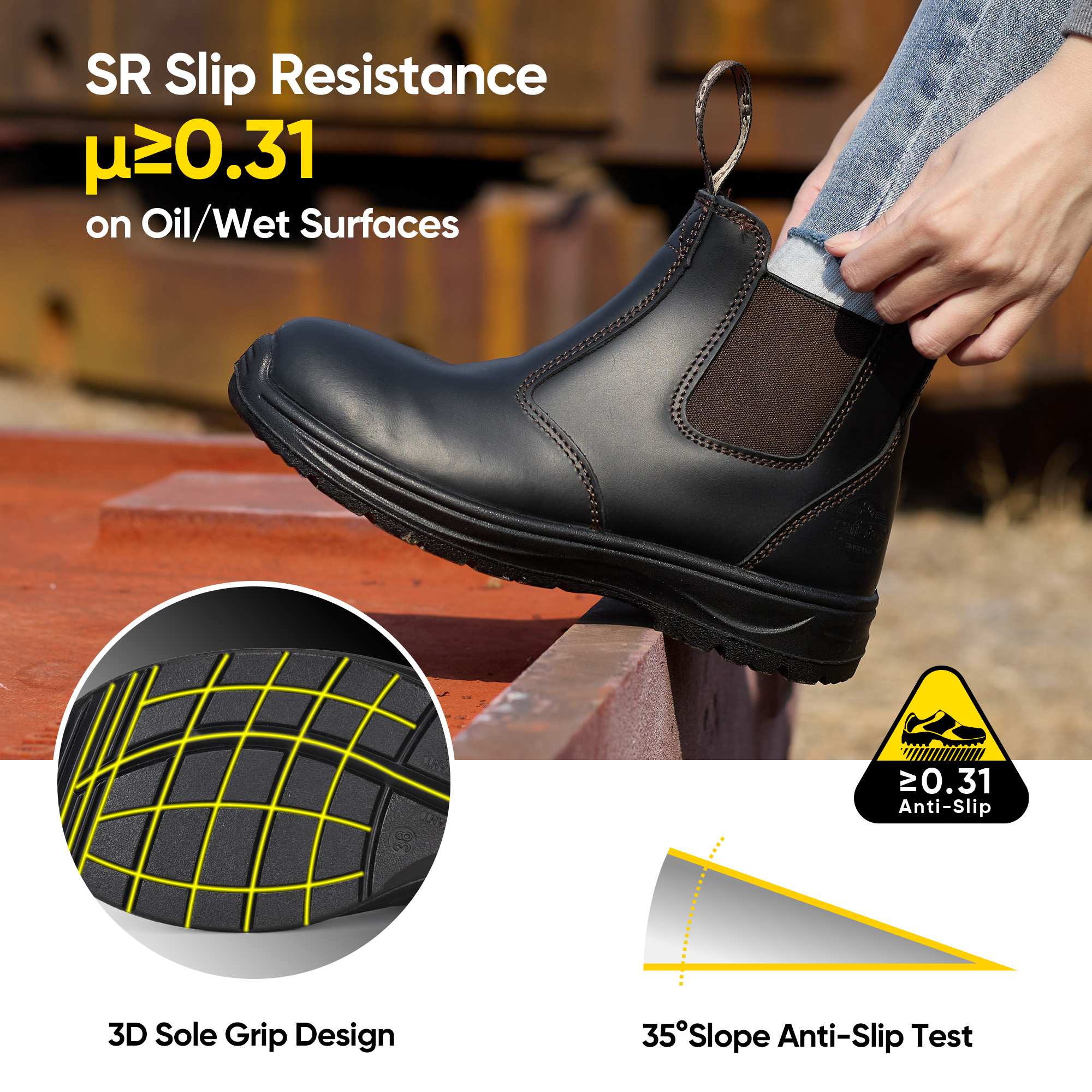 Scarpe da lavoro non slip womens best in acciaio tira sugli stivali da lavoro da donna M-8025W