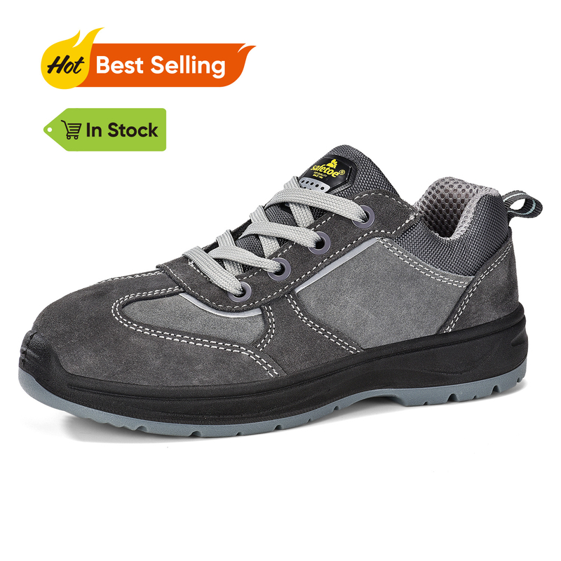 Donne Scarpe da lavoro di sicurezza resistenti alla punta in acciaio per le donne in pelle scamosciata L-7508W