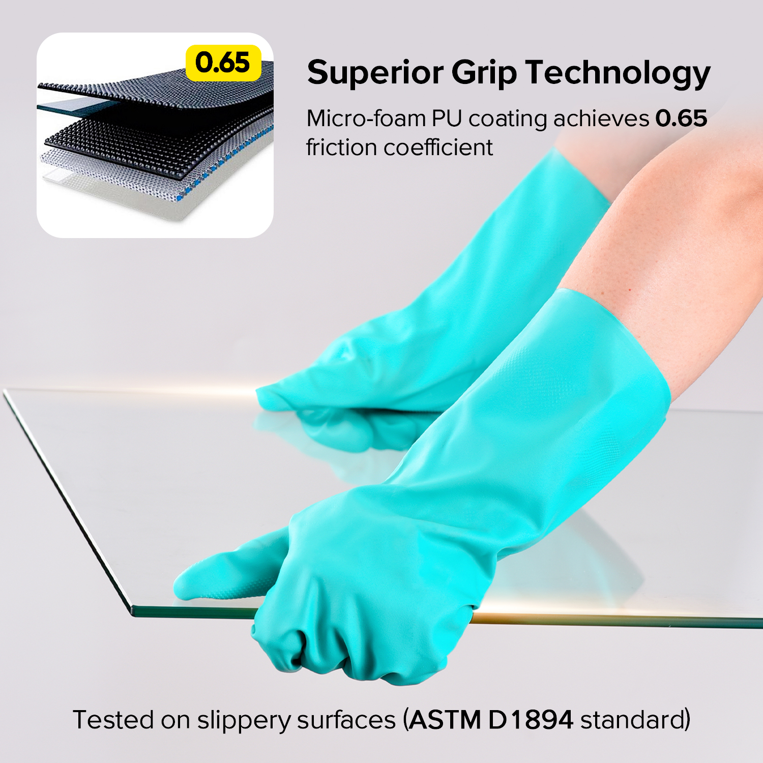 Guanti da lavoro resistenti agli agenti chimici FL-0056 Verde