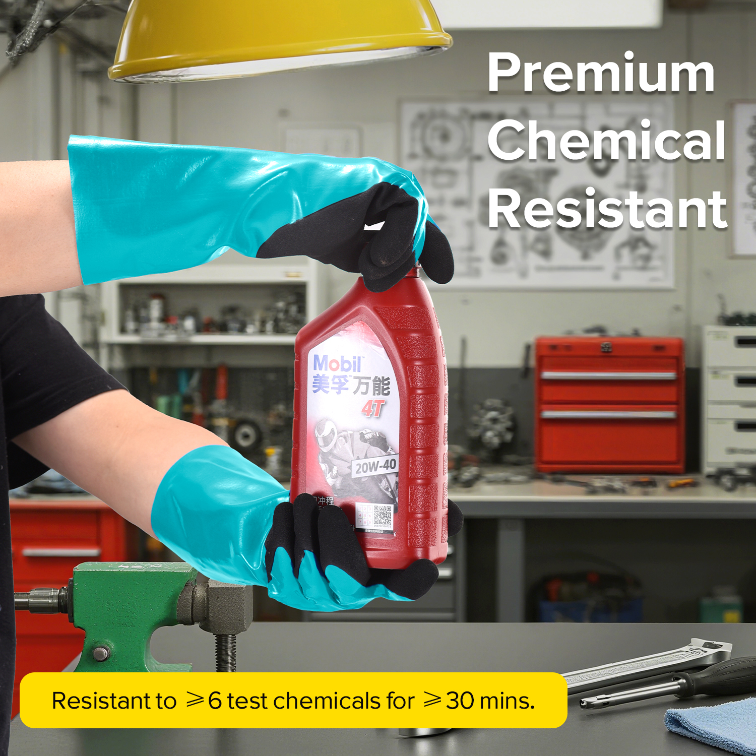 Guanti da lavoro resistenti agli agenti chimici e all'olio NSL1868