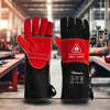  Guanti in pelle Guanti da saldatura resistenti al calore FL-1023 Nero e rosso