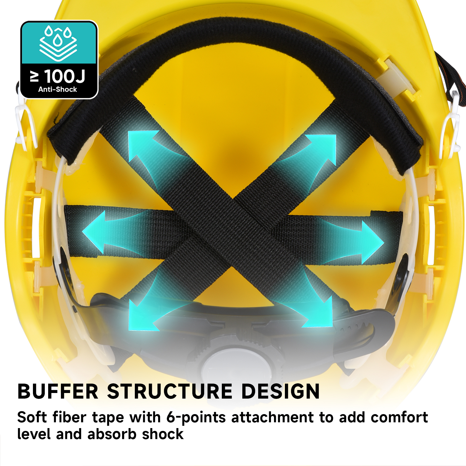 Casco di sicurezza per attività minerarie e sotterranee con lampada frontale e strisce riflettenti