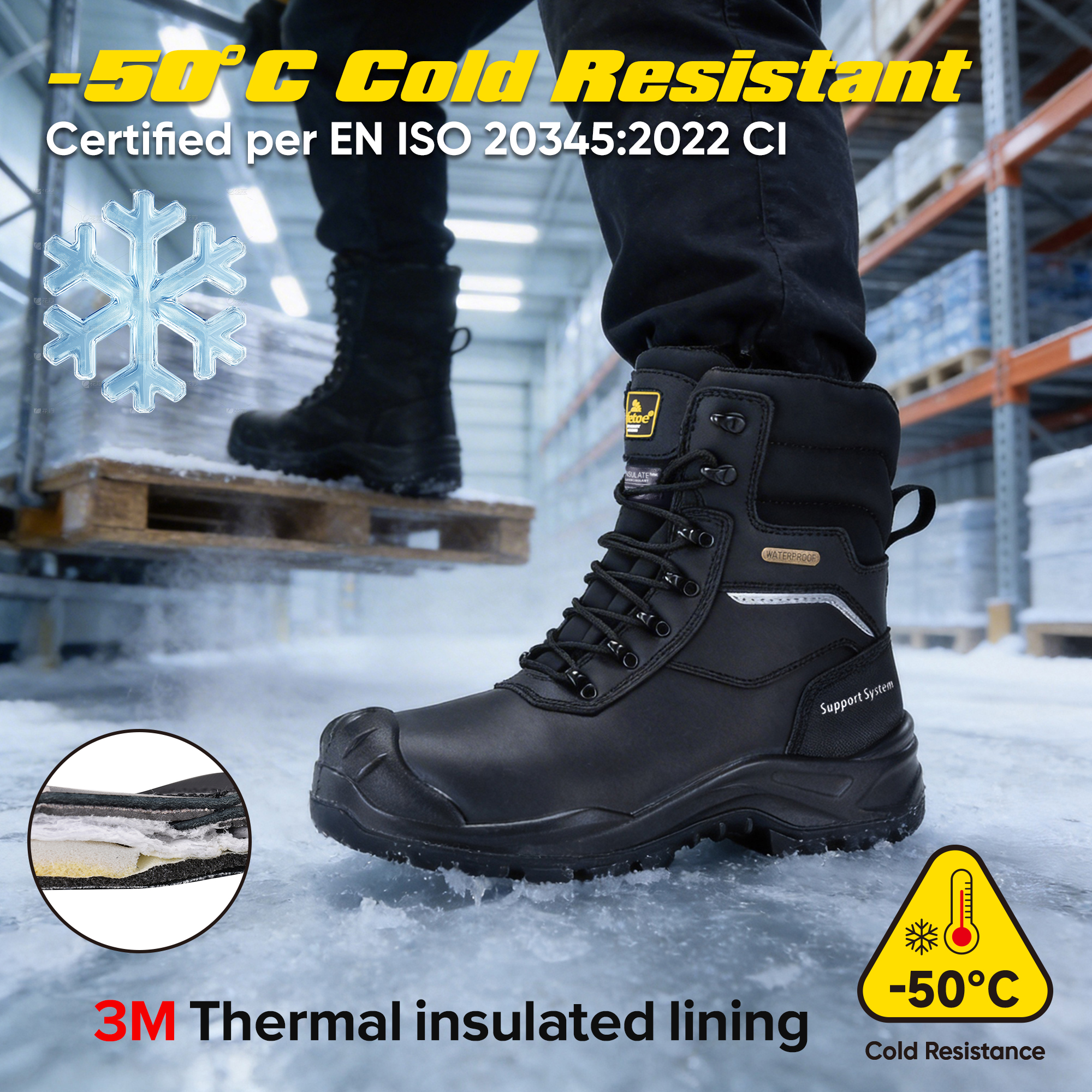 Stivali di sicurezza invernali Safetoe IceGrip Arctic-Zip H-9552 IceGrip