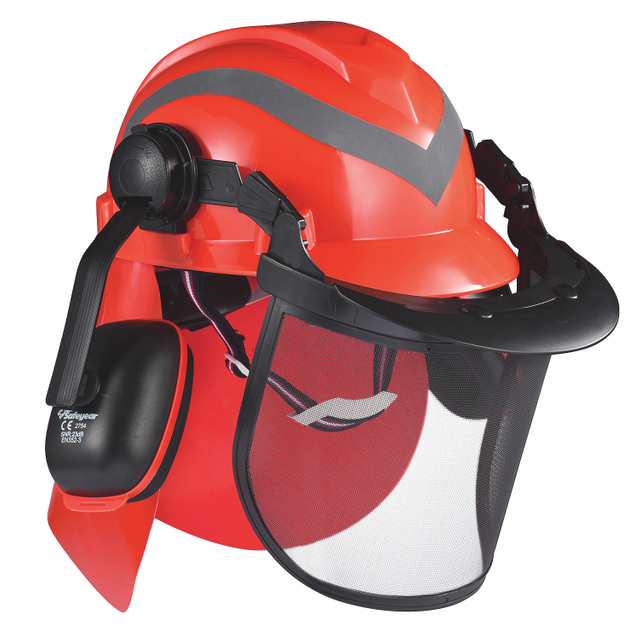 Caschi di sicurezza e scudo del viso e orecchietto M-5009 rosso