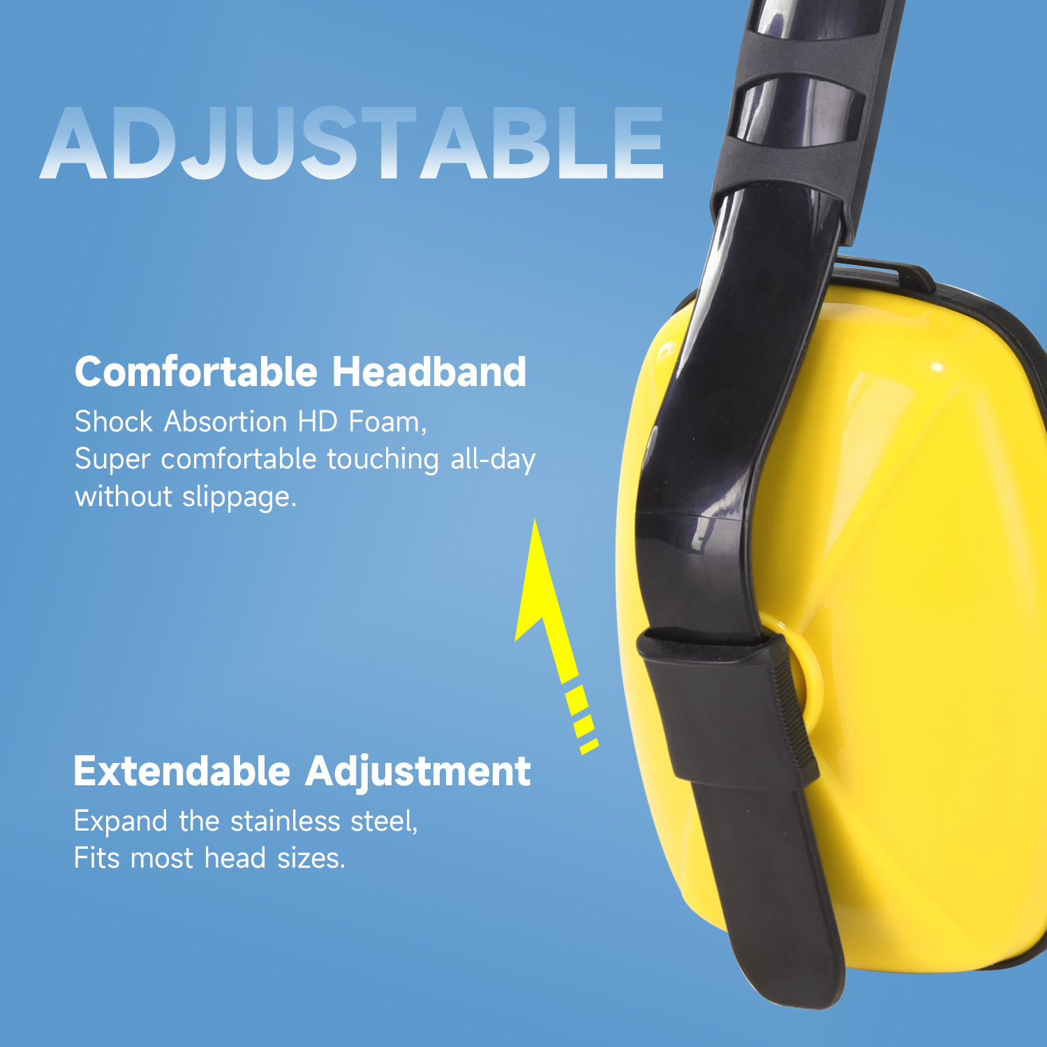 Muff per orecchie di protezione dell'udito di cancellazione del rumore EM-5003 GIALLO