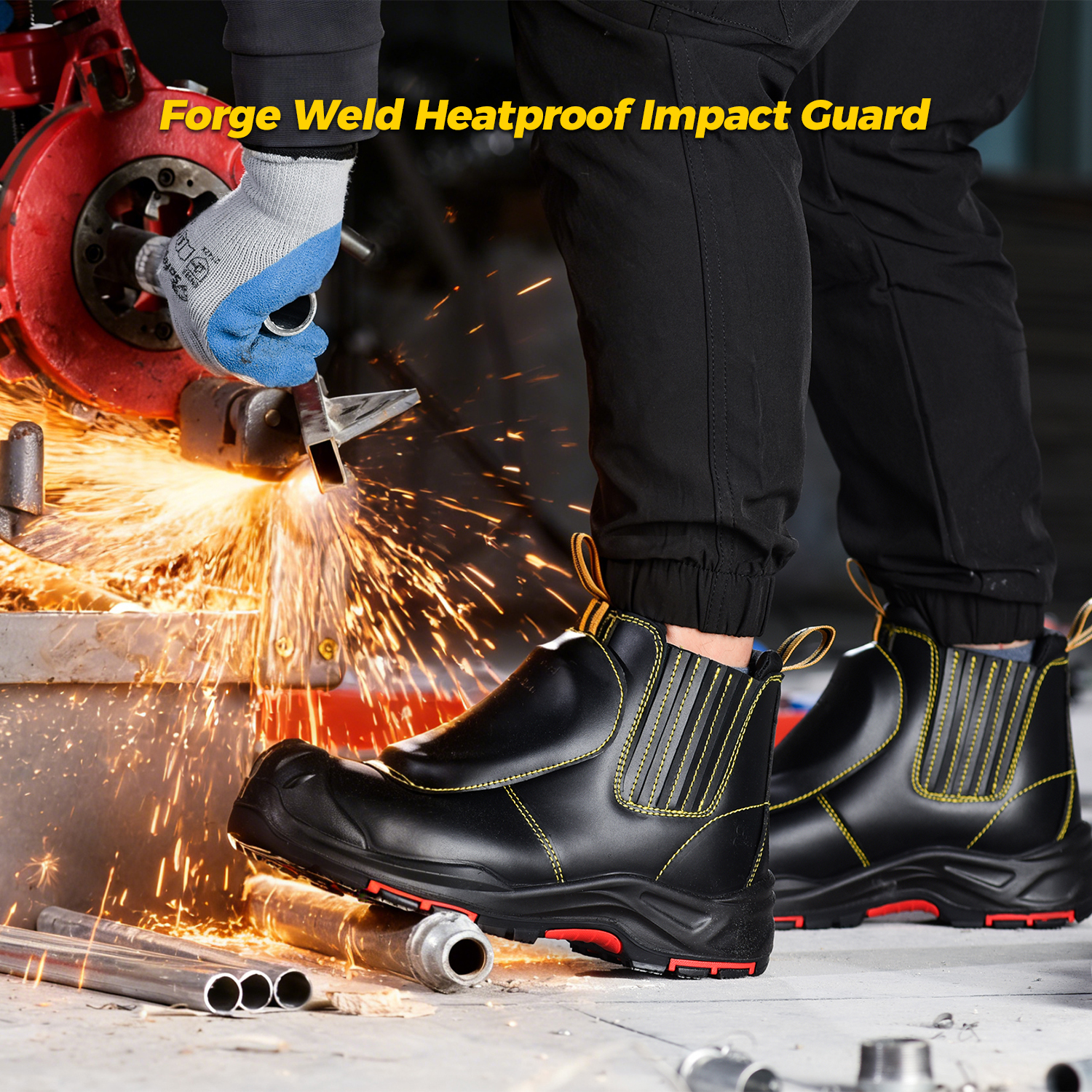 Stivali da lavoro di saldatura stivali di sicurezza minerario MP MP senza metallo