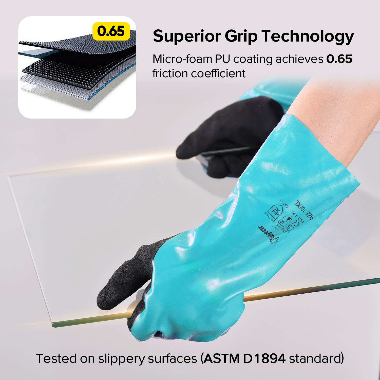 Guanti da lavoro resistenti agli agenti chimici e all'olio NSL1868