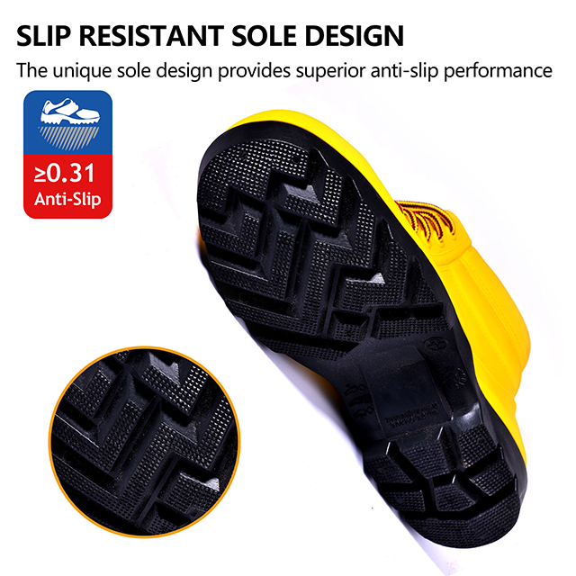 Stivali da pioggia con punta in acciaio W-6050 SteelGuarder giallo