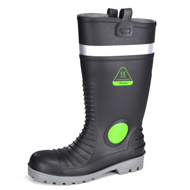 Stivali in PVC di punta in acciaio impermeabile W-6055 Aqua Guarder