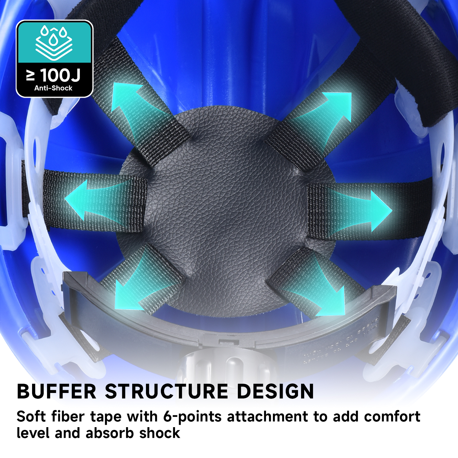 Casco di sicurezza del tipo riflettente blu W-036 blu