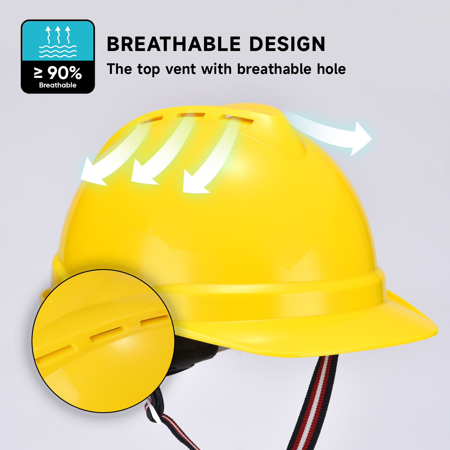 Casco di sicurezza industriale giallo W-002