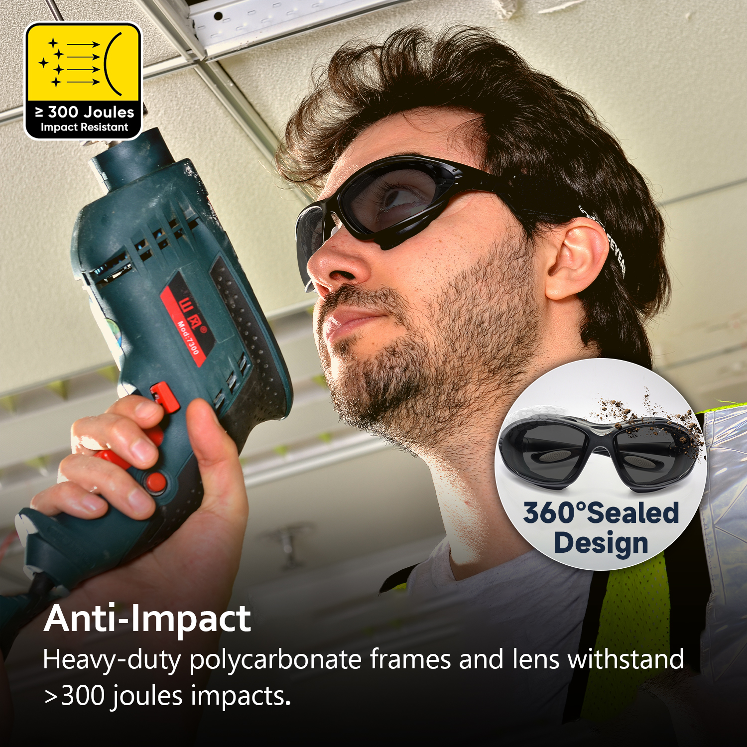 Occhiali da sole di sicurezza delle lenti nere SG002 NERO