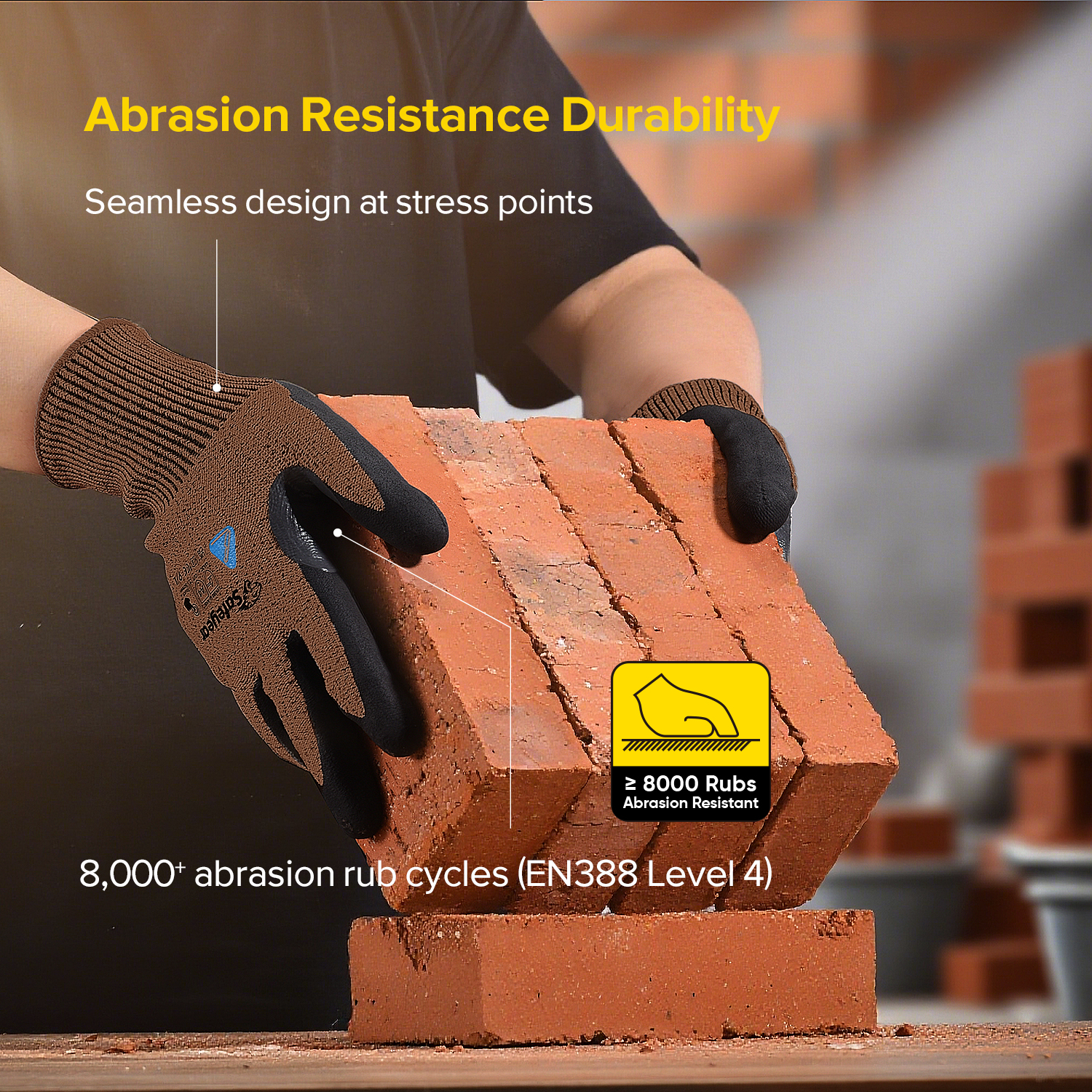 Guanti da lavoro edili Guanti da lavoro di sicurezza resistenti al taglio PD8045 Marrone