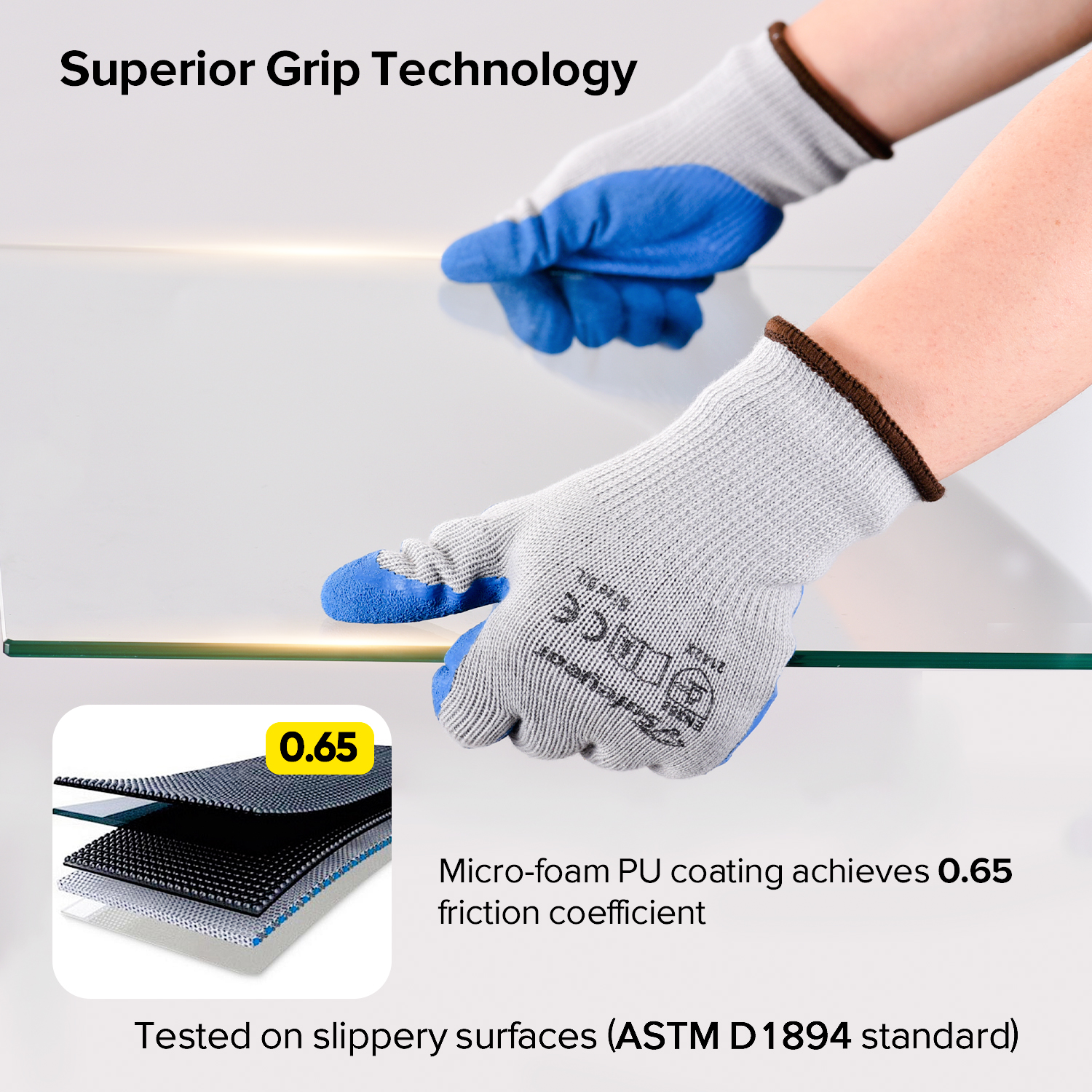 Guanti da lavoro di sicurezza rivestiti in lattice LY-3013 Blu