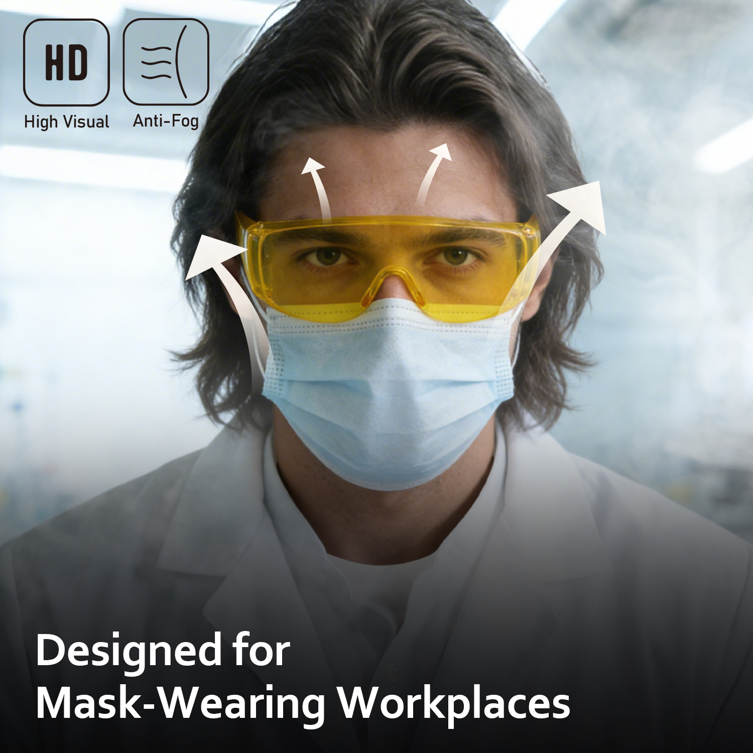 Occhiali di sicurezza OTG che si adattano agli occhiali da vista | ANSI Z87.1 e EN166