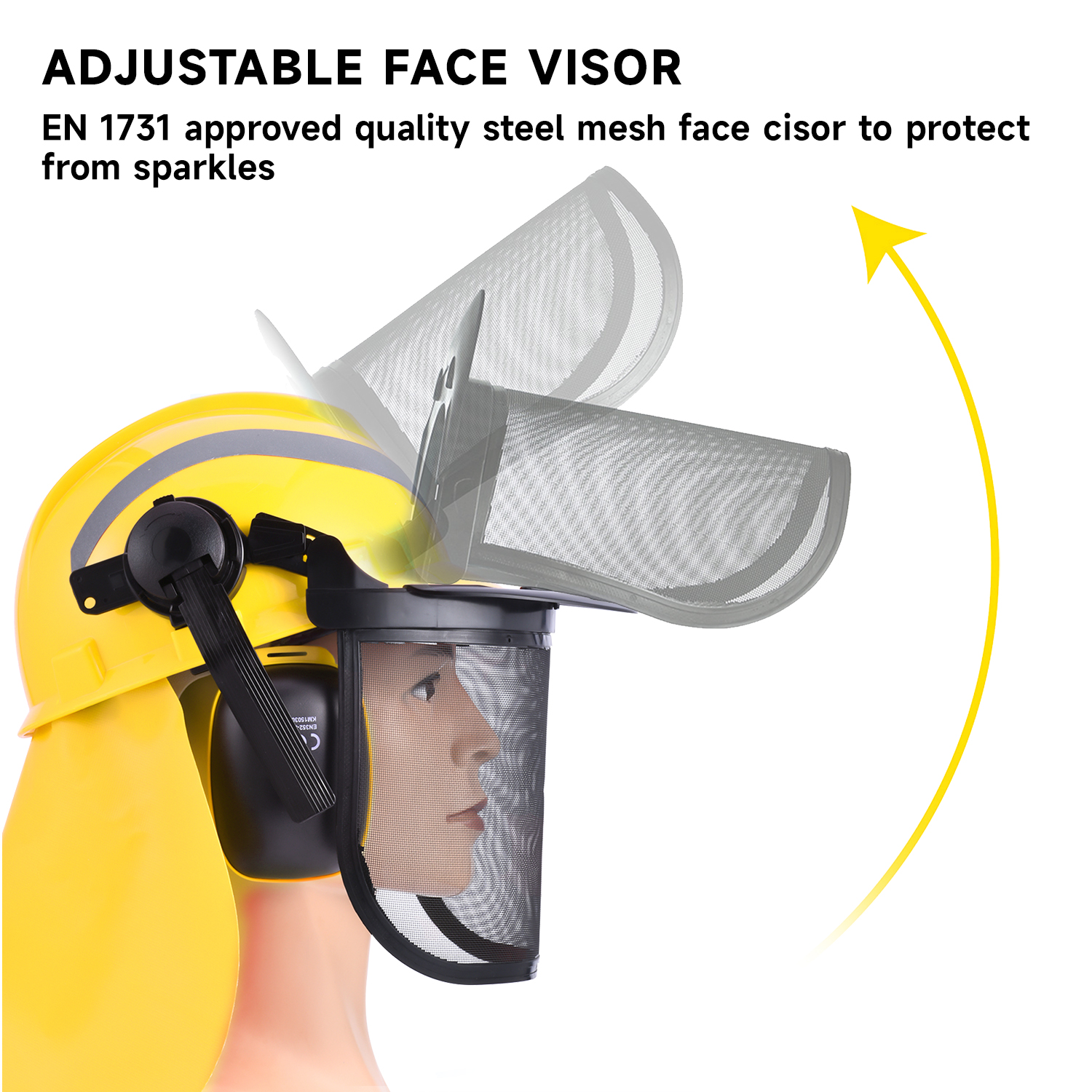 Caschi di sicurezza della protezione dello scudo facciale m-5009 giallo