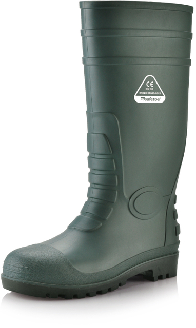 Stivali da pioggia di gomma in PVC W-6038 Green