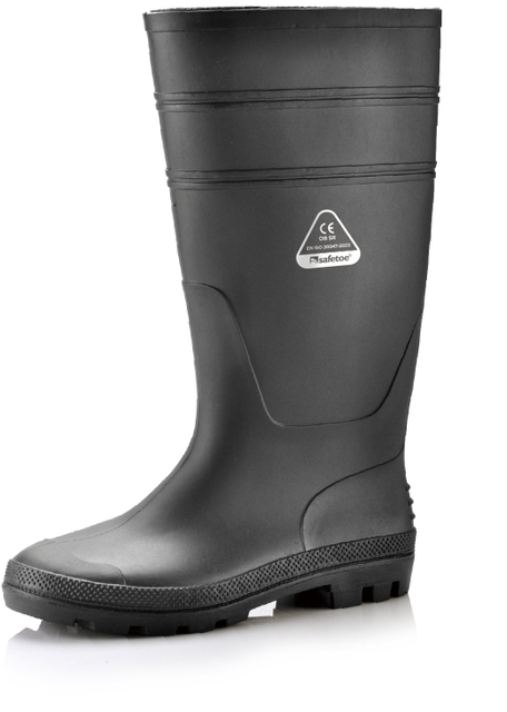 Stivali di gomma da pioggia in PVC W-6036 NERO