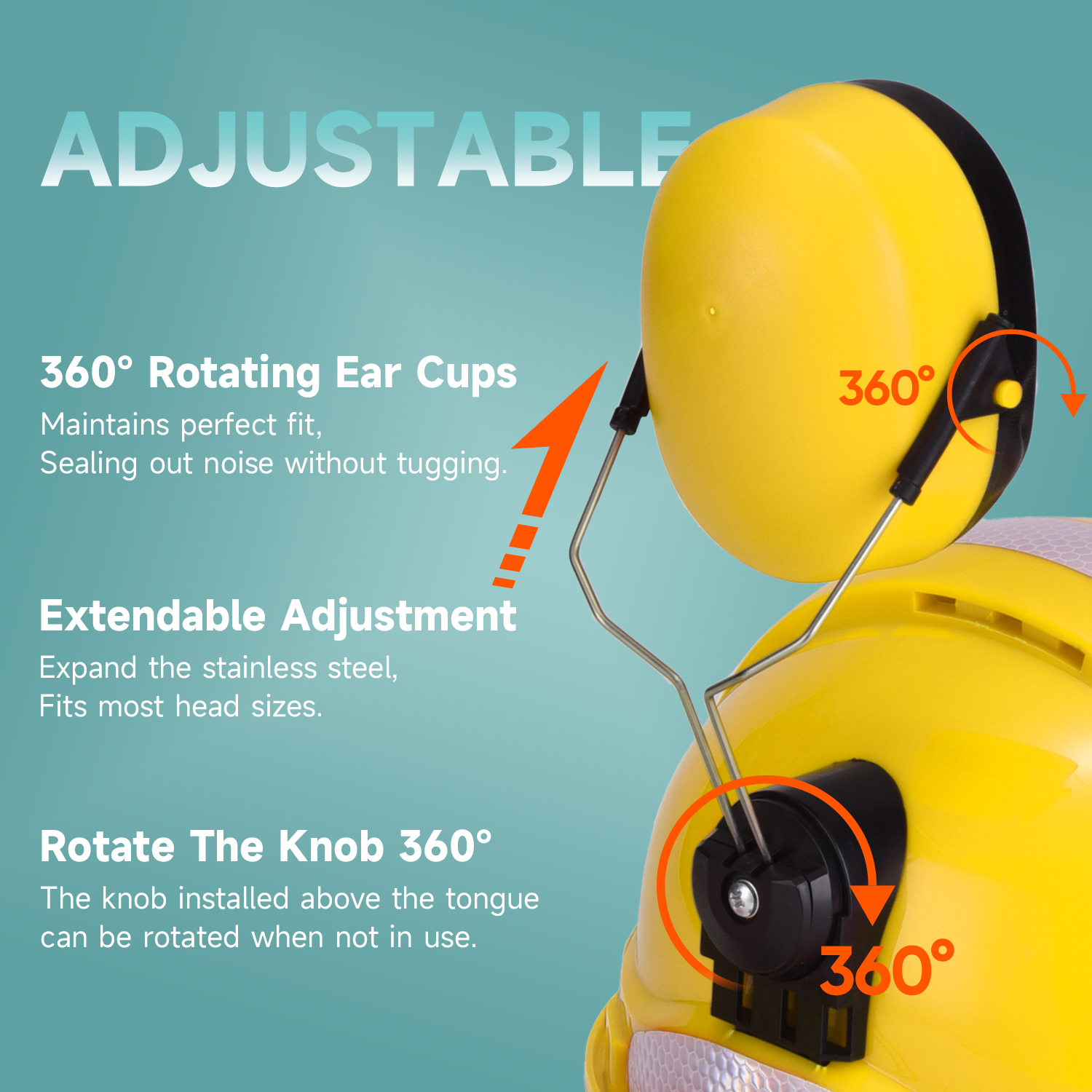 Muff auricolari di alta qualità E-2008 giallo