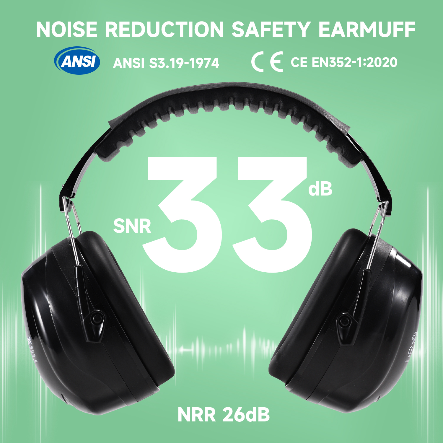 Muff auricolari protettivi ABS pronto ABS EM-5002 NERO