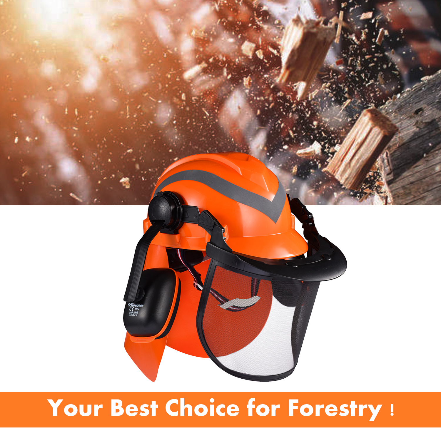 Elmetti forestali e visiera protettiva Cappello M-5009 Arancione