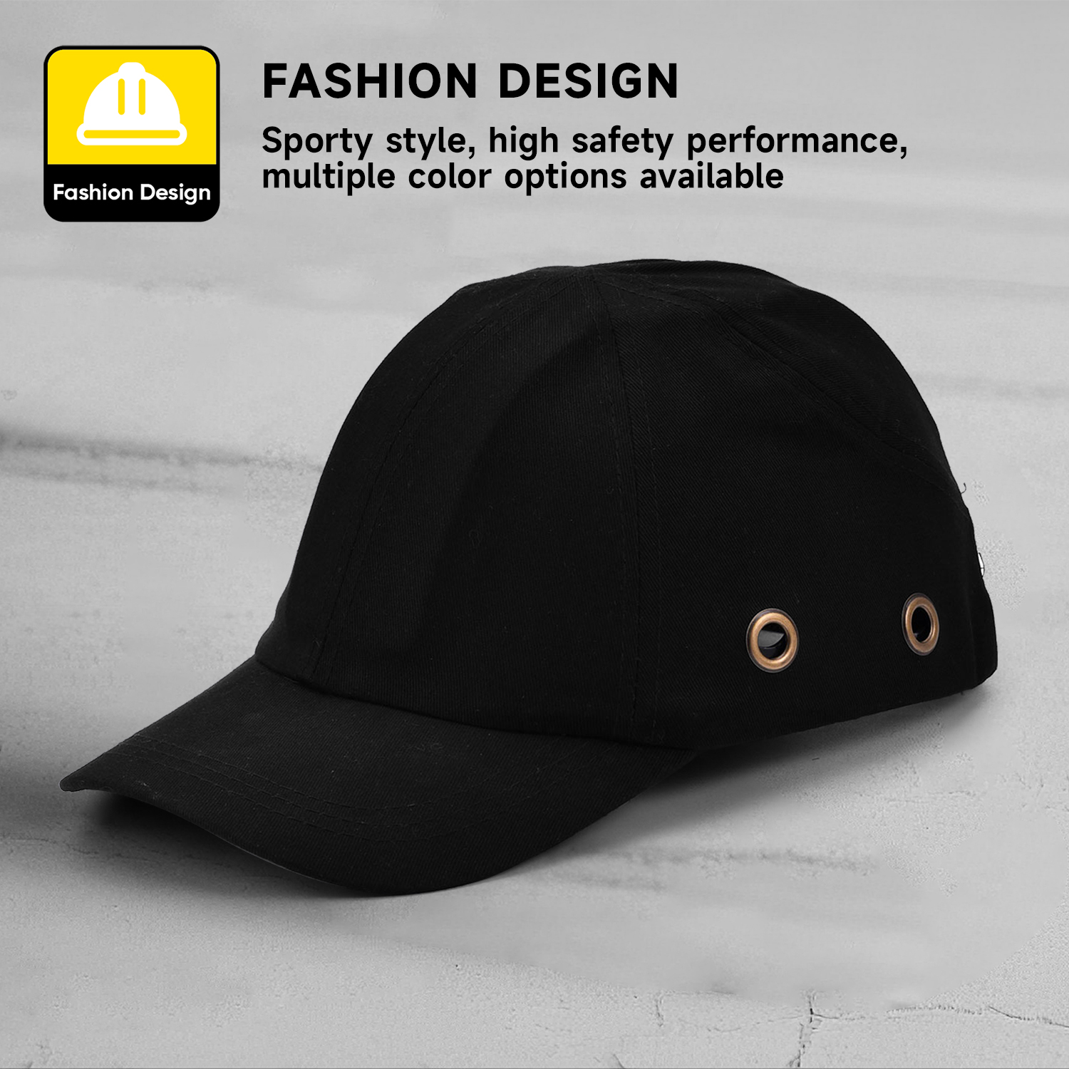 Baseball Design Safety Cap Wh001 Black