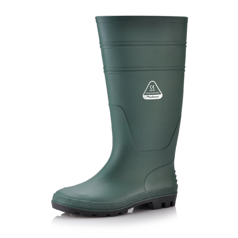Stivali da pioggia di gomma in PVC W-6036 Green