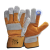 Guanti da lavoro in pelle Guanti in pelle rinforzata Guanti da impatto in pelle Taglio 5 FL-1015 Giallo
