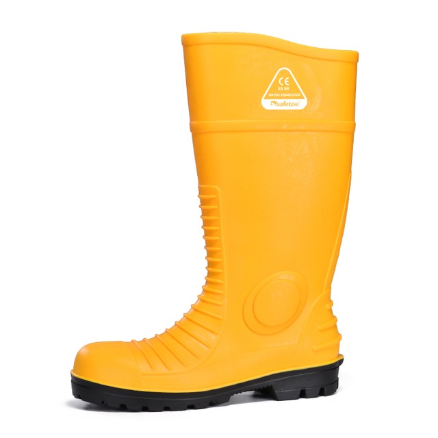 Stivali in gomma in PVC impermeabili W-6055 gialli