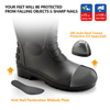 Stivali di gomma in gomma impermeabile W-6038 Nero