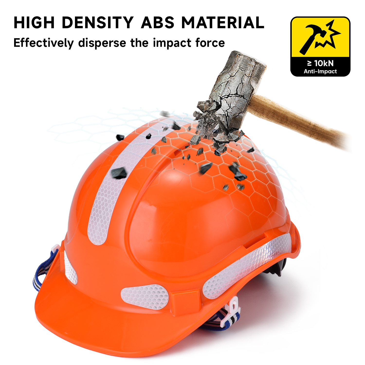  Monti di produzione Casco di sicurezza per la costruzione ABS CE Caschi di sicurezza approvati W-018 Arancione