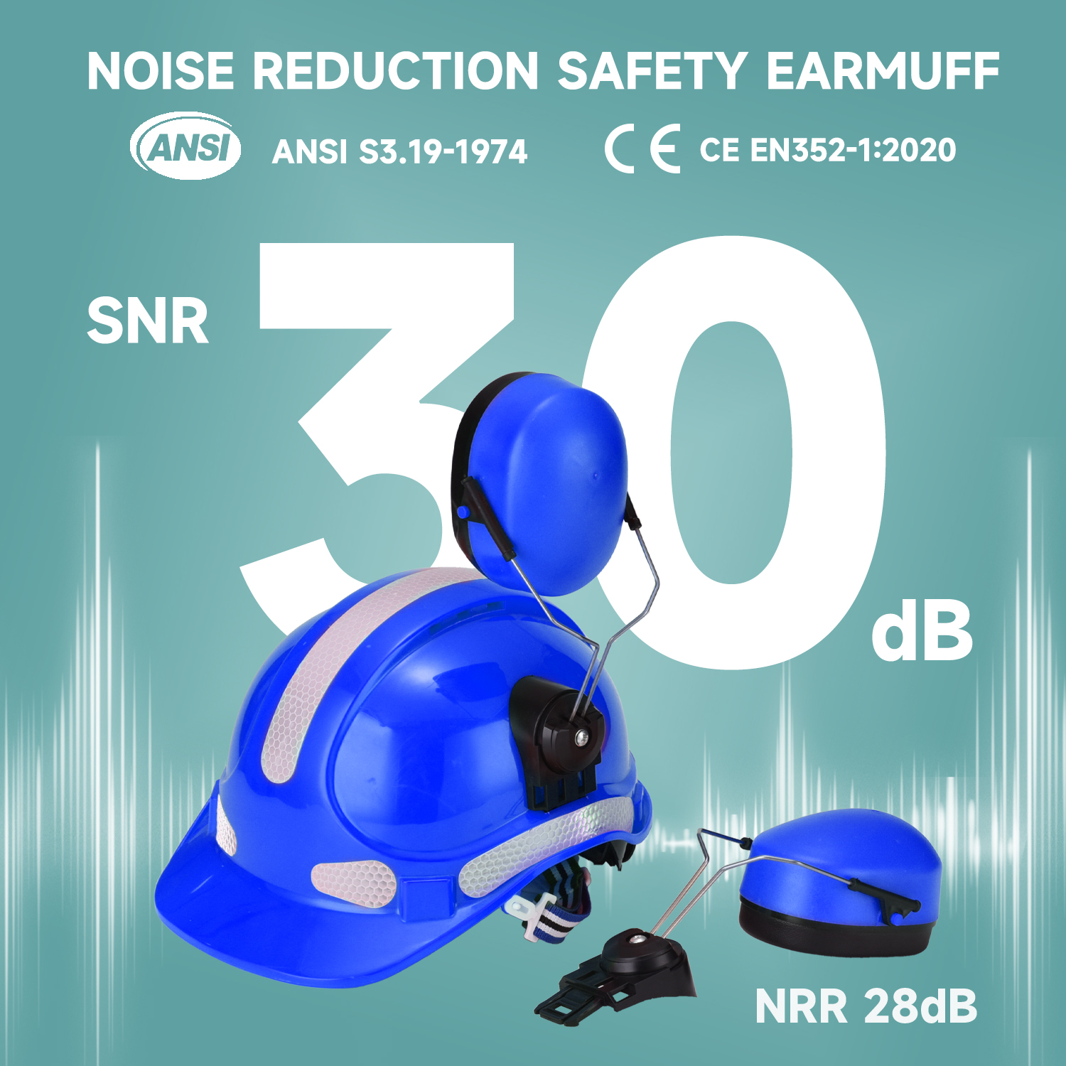 Muff auricolari di alta qualità E-2008 blu