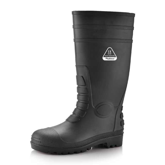 Stivali di gomma in gomma impermeabile W-6038 Nero