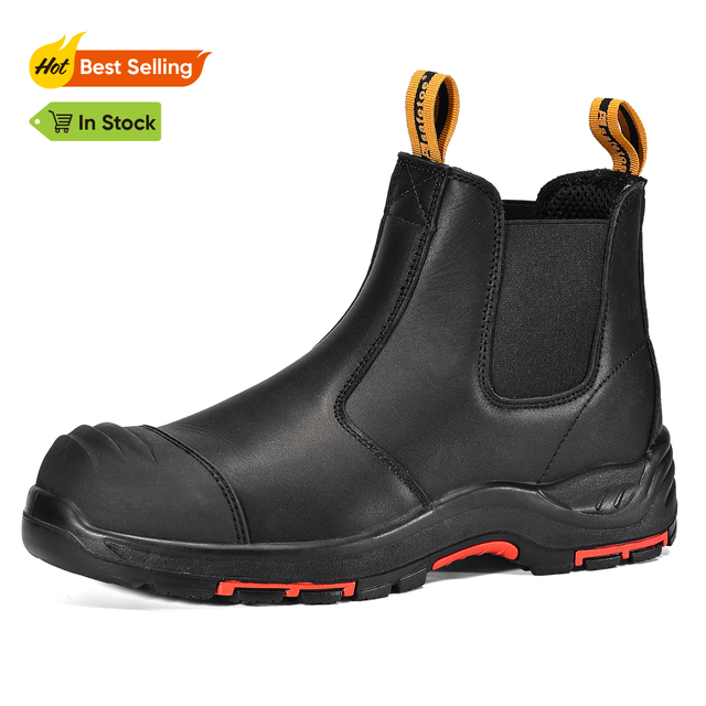 Stivali di sicurezza in pelle nera per uomini e donne M-8025NB BK