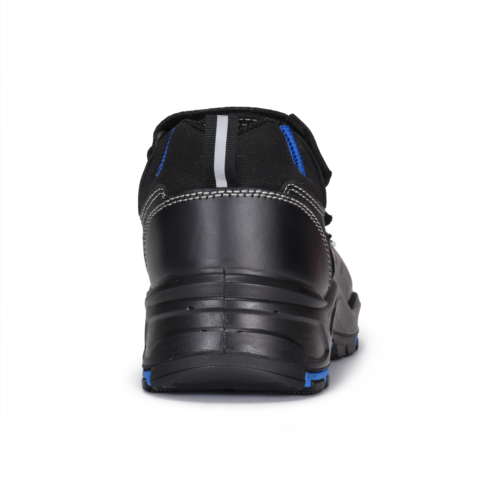 Sandali di sicurezza del design in velcro L-7585 blu / metallo