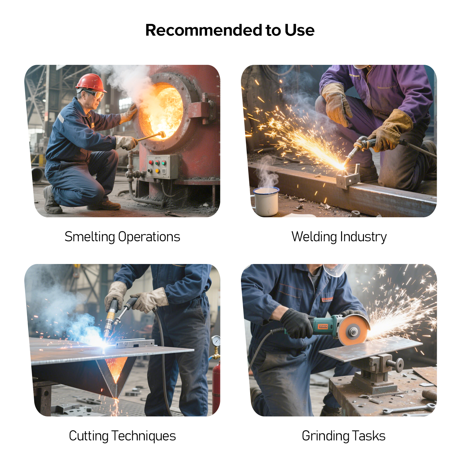 Guanti resistenti al calore per guanti da saldatura Pelle di vacchetta FL-1023 Nero e grigio