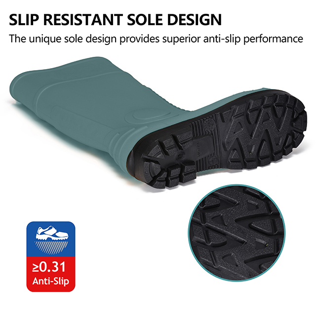 Stivali da pioggia impermeabile per uomo W-6055 Green